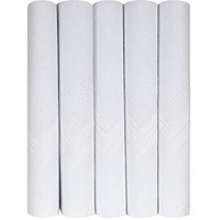 Caruso Italy Men's Premium 100% Pure Cotton Handkerchief White Self Border - Pack Of 5