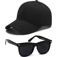 Selloria Brand Boy's Combo Pack Of With Black Sunglass With Black Baseball Cap