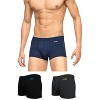 Xyxx Men's Underwear Uno Intellisoft Antimicrobial Micro Modal Trunk Pack Of 3 (Dress Blue ; Coral Grey ; Black; L)