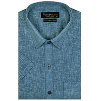 Accox Men's Half Sleeves Solid Plain Regular Fit Cotton Linen Formal Shirts(Gcr138_42) Multicolour