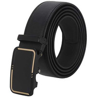 Labnoft Mens Pu Leather Auto Lock Belt, Black