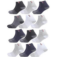 Sjeware Poly Cotton 12 Pairs Stripped Ultra Soft Ankle Ankle Length Socks For Men & Women, Multicolor, Pack Of 12, Free Size,101 (Multicolour)