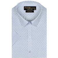 Accox Men's Breathable Cotton Half Sleeves Regular Fit Checkered Dot Printed Formal Shirt For Men (Gcr242_42) Multicolour