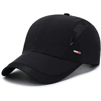 Alexvyan Breathable Net Men Sun Visor Cap Baseball Adjustable Sport Summer For Golf Tennis Cricket Cycling Running Gym - Sun Uv Protection (Black)