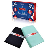 Jhabak's Untitched Shirt And Trouser Fabric - Cotton Blend Material - 2.25M Shirt Cloth - 1.20M Pant Piece (Seafoam Blue Shirt & Navy Blue Trousers)