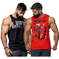 Juari Be A Gentleman Super Combed Cotton Gym Regular Fit Vest Combo For Men (Large) Multicolour