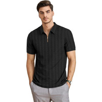 Miramichi Men's Self-Design Polo Neck Polyester T-Shirt | Casual & Sportswear | Breathable & Lightweight | Stylish Fit For Men & Boys (In, Alpha, Xl, Standard, Black)