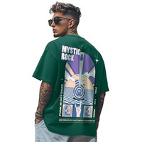 Veirdo_Pure Cotton Oversized Loose Baggy Fit Round Neck Half Sleeve Cool Graphic Printed T-Shirt For Men & Boys (Sizes: S To 2Xl) (Os_100_Mysticrk_Bg_Xxl)