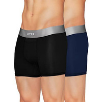 Xyxx Men's Underwear Illuminati Intellisoft Antimicrobial Micro Modal Trunk Pack Of 2 (Black Iris ; Black; M)