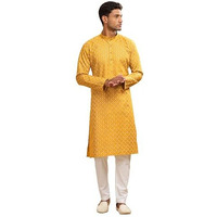 Be Active Men's Cotton Regular Kurta (C-399-2_Xl_Yellow)
