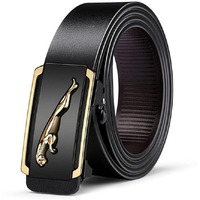 Street27 Mens Waist Belt Clickable Premium Leather Easy Clicklock Adjustable Casual Formal Wear Slide Lock Hasslefree Click Buckle Effortless Closure Durable (Style-A), Black