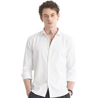 Men's Cotton Casual Solid Plain Formal/Semi Formal Stylish Latest Plain Slim Fit Shirt For Men Casual Ivory White (Ivory-White; X-Large)