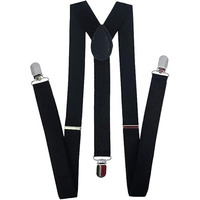 Clothera Adjustable Elastic Y Back Style Suspenders For Men And Women (Black)