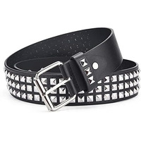 Palay Punk Rock Studded Belt For Women, Wide Pu Leather Belt For Men,Stud Belt Goth Belts With Jeans Jacket Chains (Black,Length 110Cm)