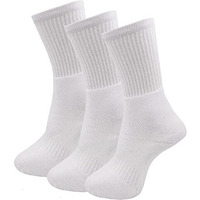 Rc. Royal Class Men's Calf Length Cotton Terry Cushion White Socks, Pack Of 3