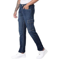 I'sol Men's Loose Baggy Fit Everyday Cargo Jeans With 6 Pockets Non-Stretchable
