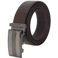 Labnoft Mens Pu Leather Auto Lock Belt (Brown)