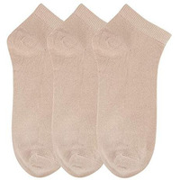 Lealdealz Premium Cotton Ankle Socks For Men And Women - Beige Colour-Pack Of 3 - Ankle Length