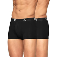 Xyxx Men's Underwear Ace Intellisoft Antimicrobial Micro Modal Trunk Pack Of 2 (Black;Black; L)
