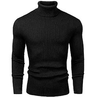 Northwind Men's High Turtle Neck Cotton T-Shirt (Black, Large)