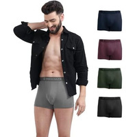 Freecultr Men's Underwear Anti Bacterial Micromodal Airsoft Trunk - Non Itch No Chaffing Sweat Proof - Sable Black,Avocado Green,Mist Grey,Port Wine,Space Blue Size L Pack 5