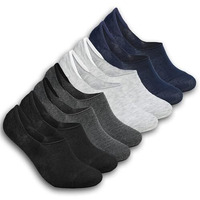 Zensoo Premium No Show Socks For Men  Pack Of 4  Soft Cotton, Invisible, Anti-Slip, Breathable & Moisture-Wicking, Ideal For Loafers & Dress Shoes, Black, Dark Grey, Navy Blue & Grey