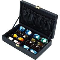 Hard Craft Sunglasses Specs Spectacle Eyewear Goggles Organizer Box Case 8 Slots Pu Leather Sunglass Shades Holder Cover Pouch Organiser Box For Men And Women
