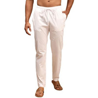 Vastramay Men's White Cotton Pant Style Pyjama