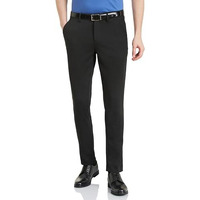 Symbol Premium Men's Mid Rise Slim Fit Stretch Knit Pants - Smart Casual | Flexi Waist (Sp-S24-M-Ct-101_Jet Black_32)