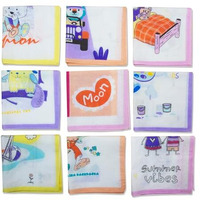 Caruso Italy Kids Cotton Handkerchiefs | Cartoon Printed, 100% Cotton Hankies | Handkerchief For Kids, Boys & Girls, Azo-Free, Everyday Use, Pack Of 9, 2-8 Years, 29X29Cm