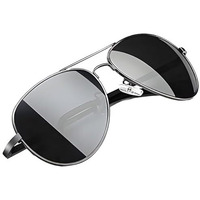 Thedarker Classic Aviator Sunglasses For Men Women Driving Sun Glasses Polarized Lens Uv Blocking Italic Black