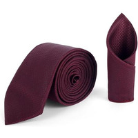 Bureaucrat Mens Plaid Micro Self Silk Woven Microfiber Elegant Classy Colored Formal Necktie For Men(Checkered Maroon)