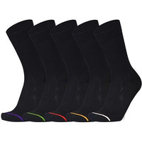 Rc. Royal Class Men's Cotton Calf Length Black Solid Socks (Pack Of 5 Pairs)