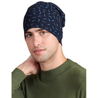 Mack Jonney Men's Scarf (Cap_Prt-No.3-Nvy_01_Navy Blue_Free Size)