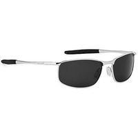 Royal Son Men Polarization Rectangular Sunglasses Silver Frame, Black Lens (Large) - 1 Sunglasses, 1 Cleaning Cloth, 1 Glasses Box