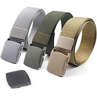 Edifier Unisex Nylon & Canvas Waist Belt (Blt066_03_Grey, Green & Beige)