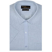 Accox Men's Half Sleeves Formal Regular Fit Cotton Linen Shirt(Gc309_40) Lightblue