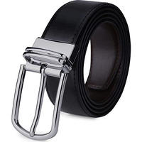 Labnoft Mens Pu Leather Reversible Belt (Black, Belt-038-Ch)