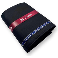 Jhabak's Unstitched Premium Viscose Rayon Solid Trouser Fabric - 1.30 Meters (Jet Black)