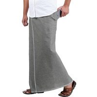 Prakasam Cotton Mens Premium Kfc Plain Welcro Pocket Dhoti (Kfc-Pln-Ash)