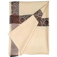 Arvore Bunkaar Plain Woollen Men's Dhariwal Indian Lohi/Shawl With Kullu Border [45" X 90"] (Beige 8)