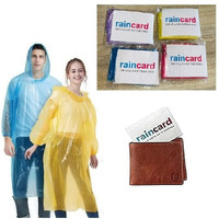 Foliam Unisex Disposable Rain Card For Emergency Use Waterproof With Smallest Pocket Size| Easy To Carry & And Reusable 2 3 Time Wear Thin Plastic Multi Color Free Size (10 Pc)