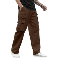 Veirdo Pure Cotton Baggy Fit Ankle Length Mid Rise 6 Pocket Cargos For Men (Vd_Emcrg02_Brwn_M) Brown