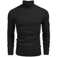 Denimholic Men's Cotton Turtle Neck Sweater (In, Alpha, M, Black Dark)