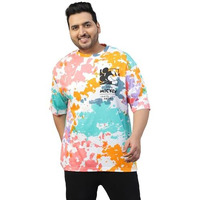 Veirdo 100% Pure Cottonofficical Disney Merchandise Mickey Mouse Printed Oversized Drop Shoulder Tie & Dye T-Shirt For Men (Vd_Ps_St3008_Td_5Xl) Multicolour