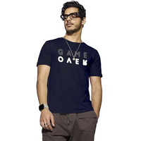 Bewakoof Men's Game Over Printed 100% Cotton T-Shirt - Regular Fit, Round Neck, Half Sleeves Blue