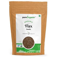 Pure Organio Organic Flax Seeds - Nutritious Alsi Seed For Hair Growth, Ideal For A Healthy Diet, Seeds For Eating, Omega-3 Rich Superfood, Npop Organic Certified (Flax Seeds, 350 Gm)