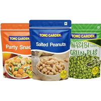 Tong Garden Imported - Healthy Munching Snacks(Party Snacks 160G*1, Salted Peanuts 150G*1, Wasab Green Peas 160G*1)