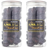 Markstor Fresh Seedless Ajwa Al-Saudi - Finest Ajwa Dates - 1Kg Pack | Khajur Of Madina, Saudi Arabia - 1 Kg [500G X 2]