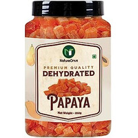 Natureonus Premium Dehydrated Papaya 350Gms | Dried Papaya | Dry Papaya | Sweet & Tasty Dehydrated Tropical Dry Fruit Snacks | Healthy Snack | Dietary Fiber And Natural Antioxidants | Premium Dried Fruits